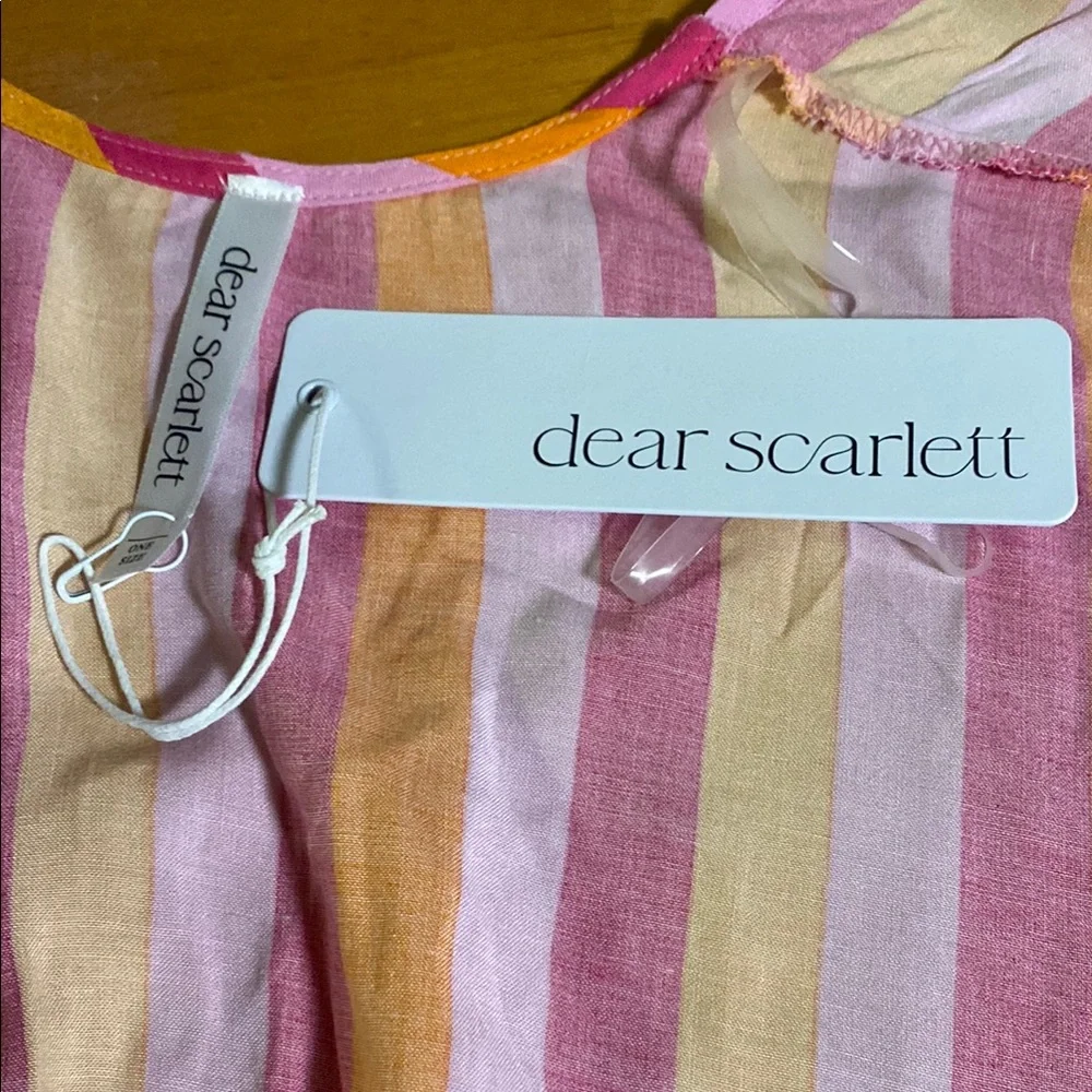 Vibrant Pink and Orange Striped Poncho Kimono - Picture 6 of 9